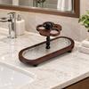 Vintage Toothbrush Holder Flower Design Bathroom Storage Rack Mouthwash Cup Shelf  Toiletries