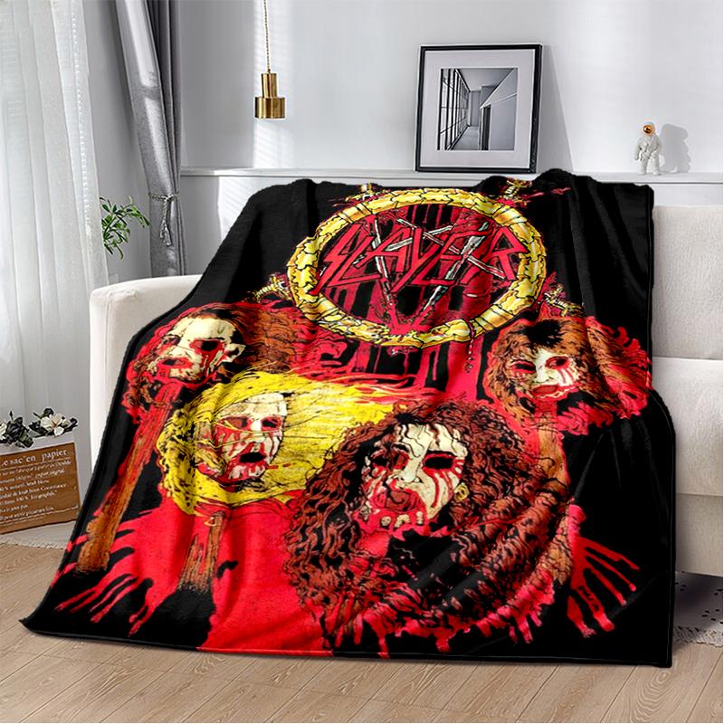 2025 New Style Slayer Heavy Metal Band Sign Blanket,Soft Throw Blanket for Home Bedroom Bed Sofa Travel Cover Kid Gift