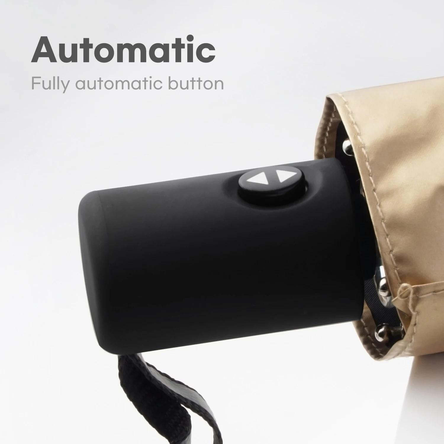 Золотой автоматический зонт от дождя — фото 3