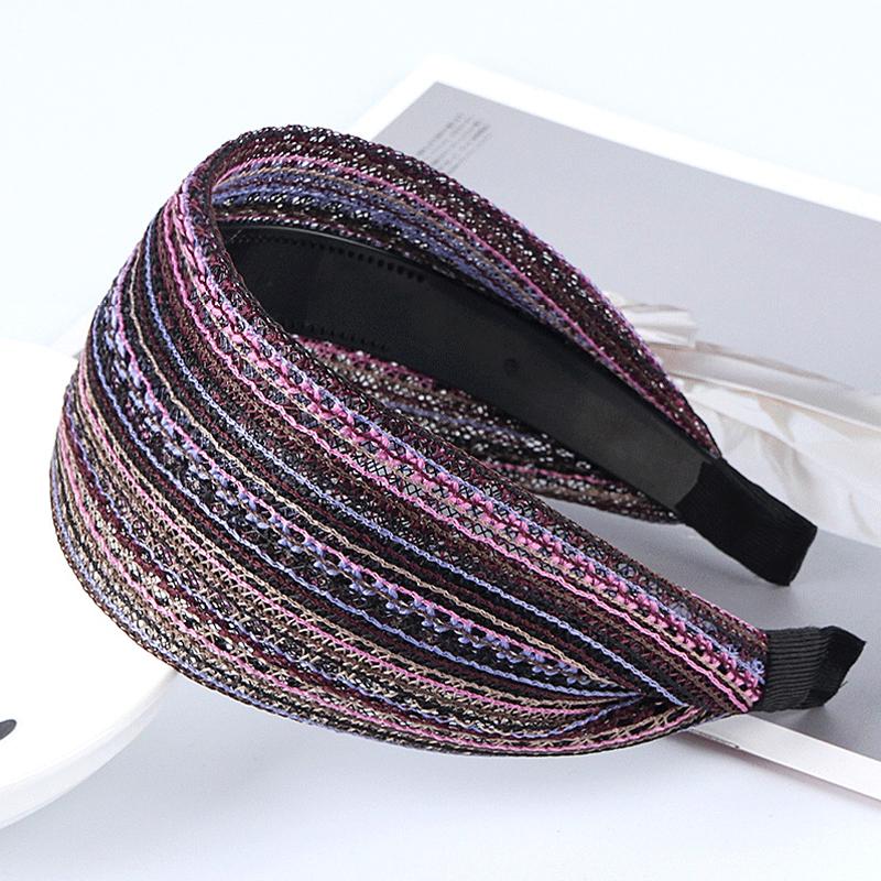 1 Stück Haarband Retro Haarband Breit Rutschfest Elastisch Damen Stirnband Böhmisch