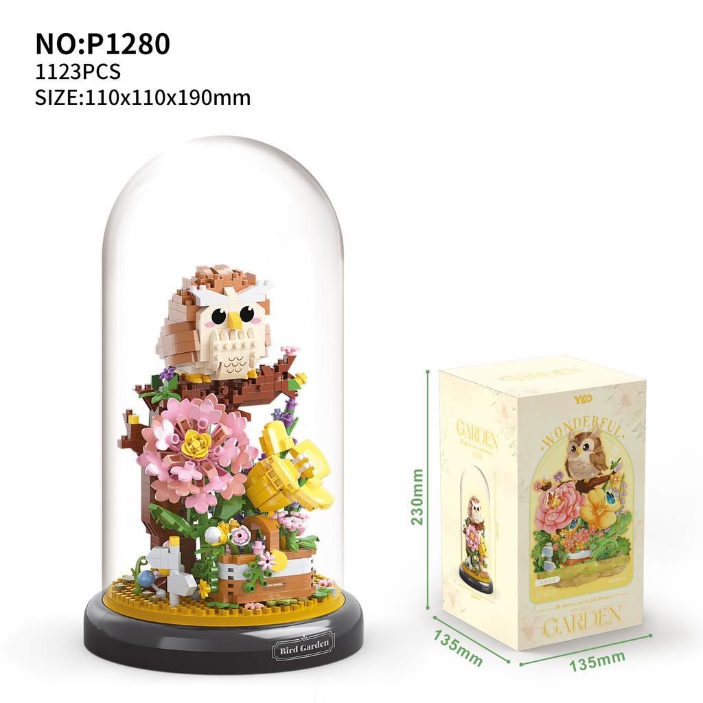 New Building Blocks Owl Panda Bird Garden Pieced Together Building Blocks Children Display Model Toy Gift