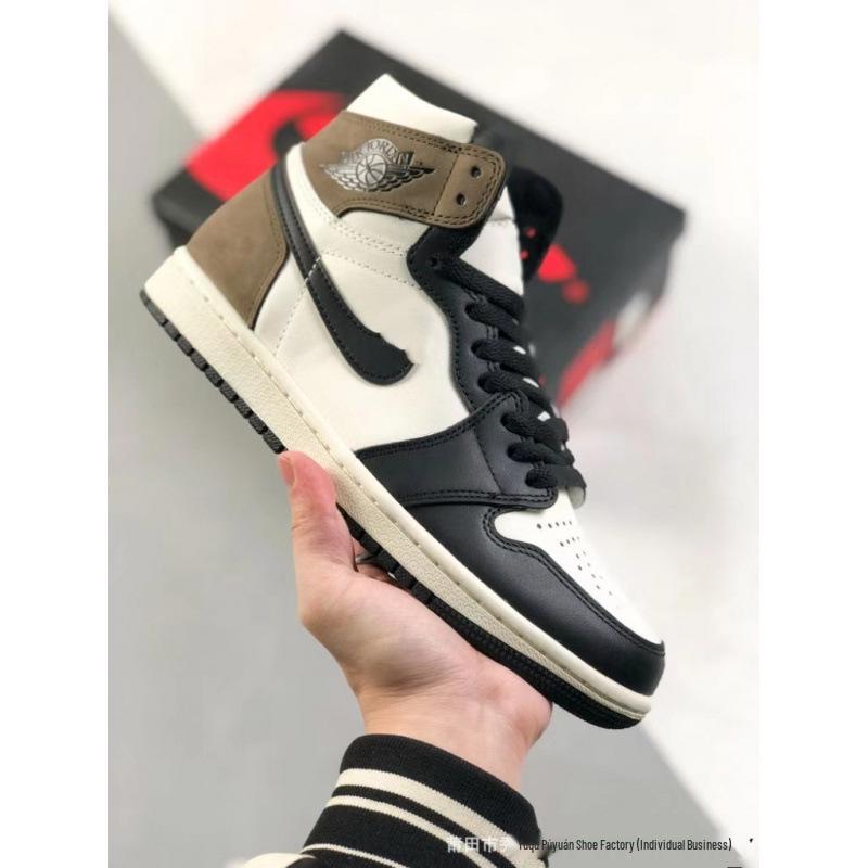 Buckle Broken Unisex Chicago High-Top AJ1 Basketball Shoes, Panda Black White