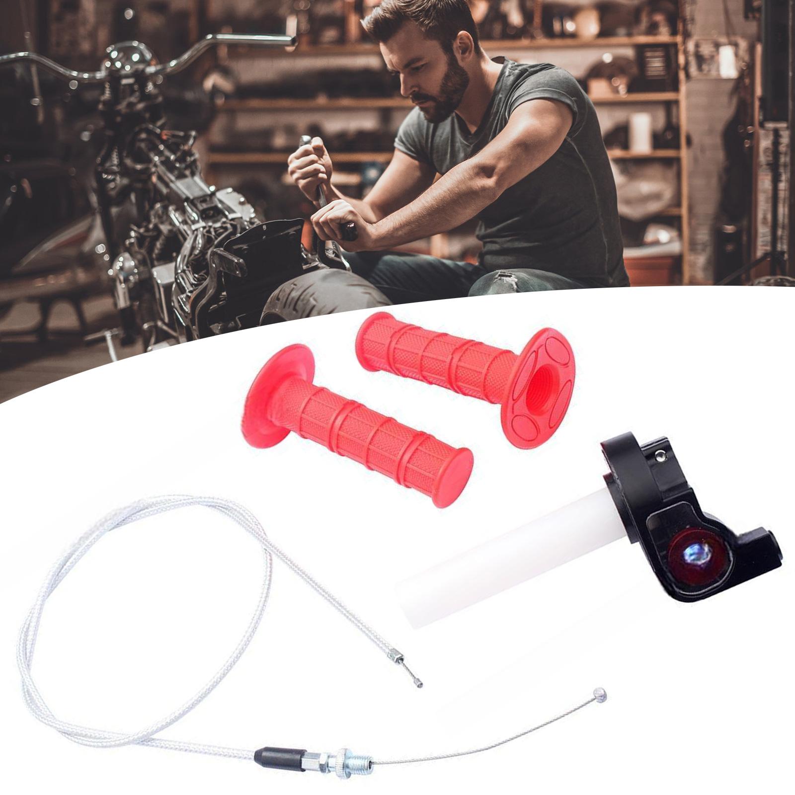 

Dirt Pit Bike Accessories Throttle Line Accelerator Handle Grips Twist Throttle Grips and Cable Assembly for 50CC-250CC 1
