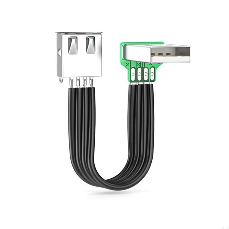 Super Flat flexible USB 2.0 A Male to Female 90 Angled Extension Charging data cable USB male to female right/left/down/up