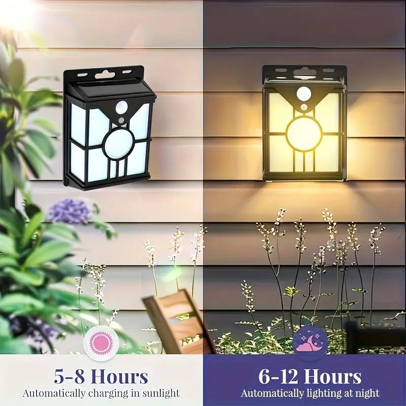 Waterproof Solar Sensor Light, Intelligent Sensing, No Power Outage In Rainy Days, Suitable for Safe Lighting In Courtyards, Gardens, Fences, Lanes