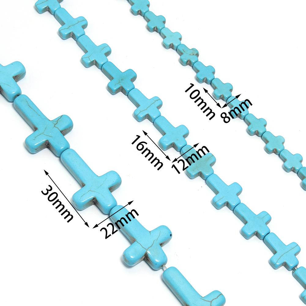 Natural Turquoise Stone Beads Colorful Cross Shape Loose Spacer Beads For Jewelry Making DIY Charm Bracelet Necklace Accessories