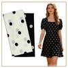 Striped Polka Dot Stretchy Crepe Dress