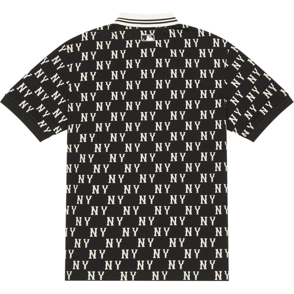 New MLB MONOGRAM Collection New York Yankees SS24 Polo Shirt Unisex Black 3APQM0443-50BKS