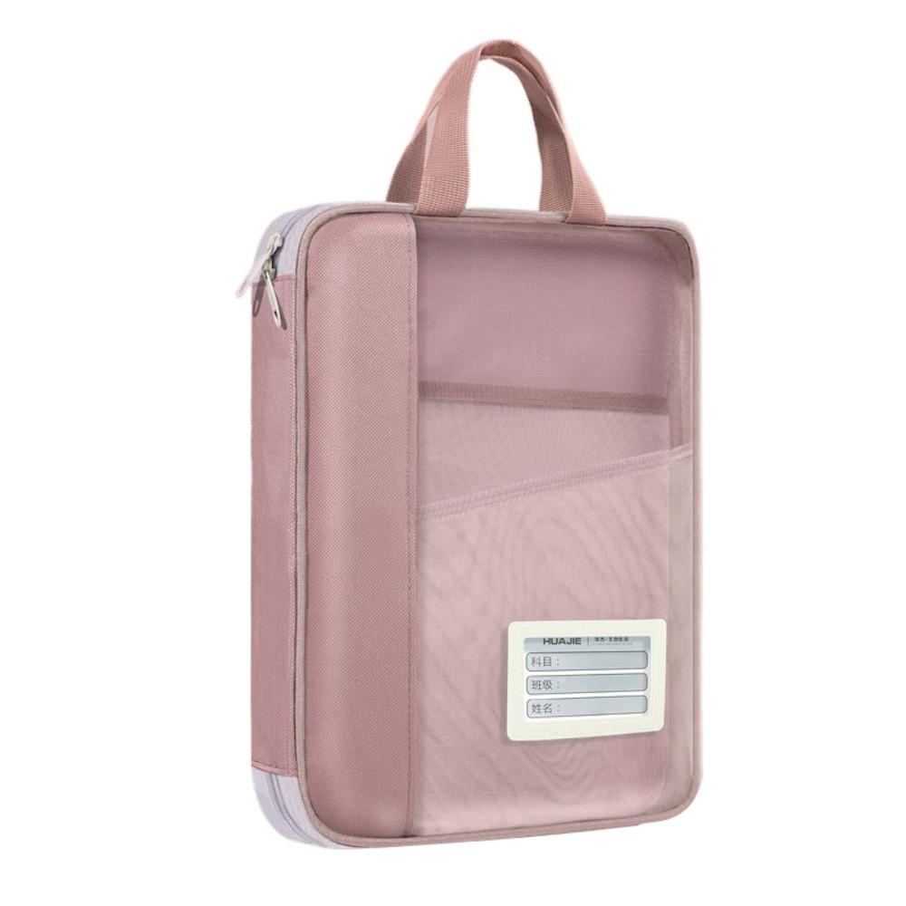 New Nylon Mesh Tutoring Bag Large Capacity Thickened File Bags Portable Multi Layer Zipper Pouch Bag Students