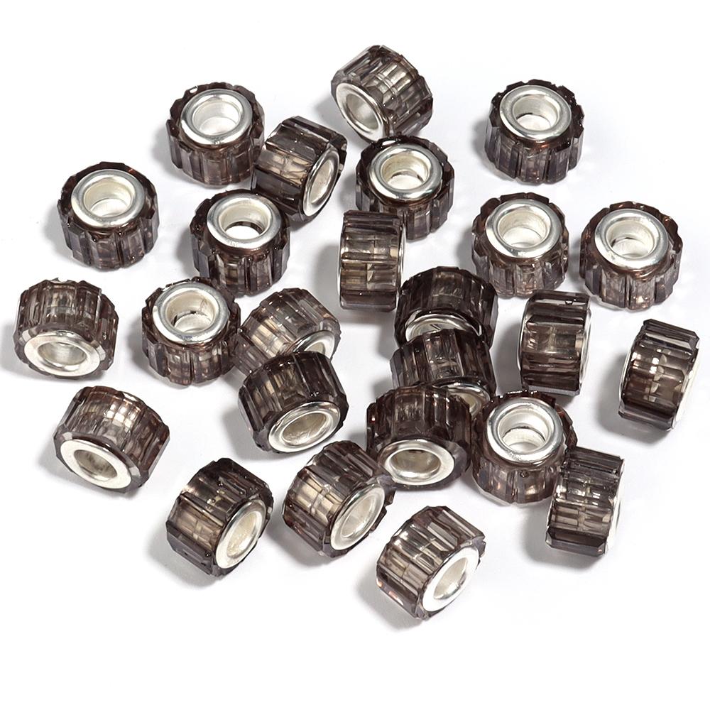 

20 шт. 11x8 мм смоляные бусины конфетных цветов, цилиндрические, с большим отверстием, loose spacer bead для изготовления ювелирных изделий, DIY, аксессуары для браслетов и ожерелий серый