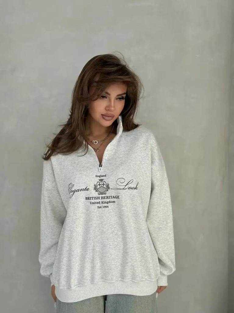 American Artistic Print Loose-Fit Hip Hop Hoodie