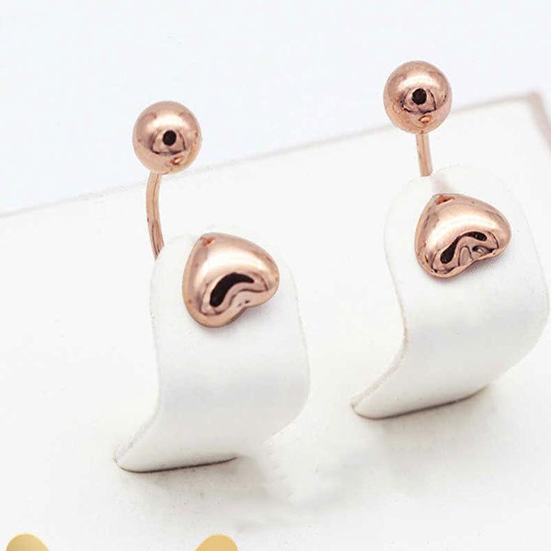 Блестящие серьги-сердечки с покрытием из розового золота, фиолетово-золотые, персонализированные, простые, модные, для женщин