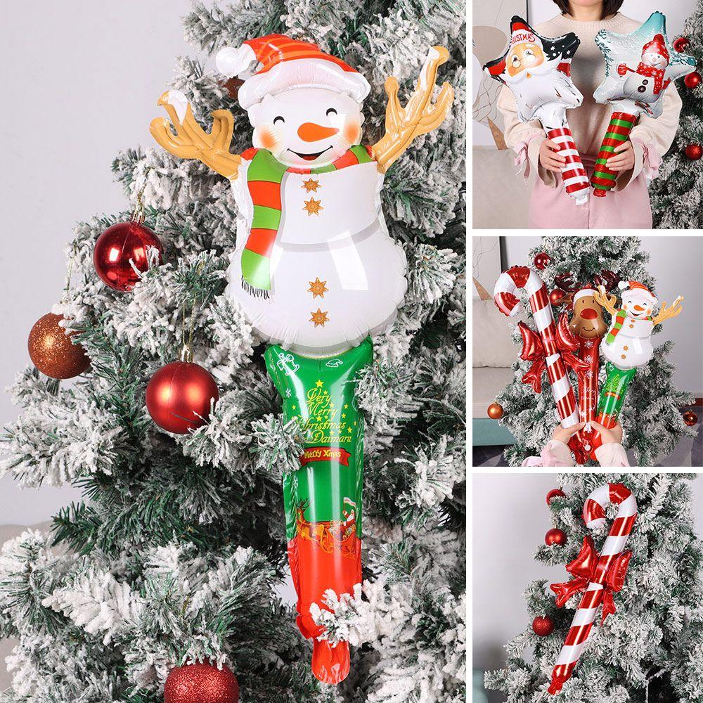 Gift Inflatable Toys Christmas Decor Santa Claus Xmas Ornament Snowman Elk Deer Helium Foil Balloon