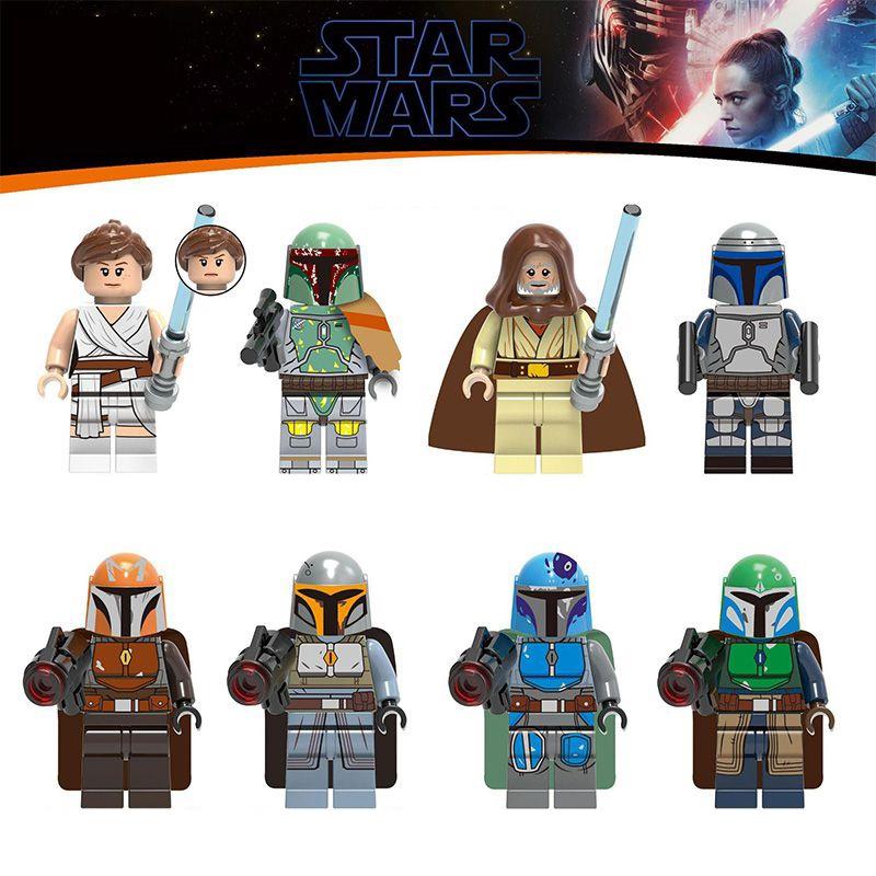 Minifigures Buliding Blocks Bricks Figures Rey Boba Fett