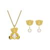 Teddy Lucky Bear Earring Set Crystal Cubic Zirconia Necklace Women Jewelry 5643798