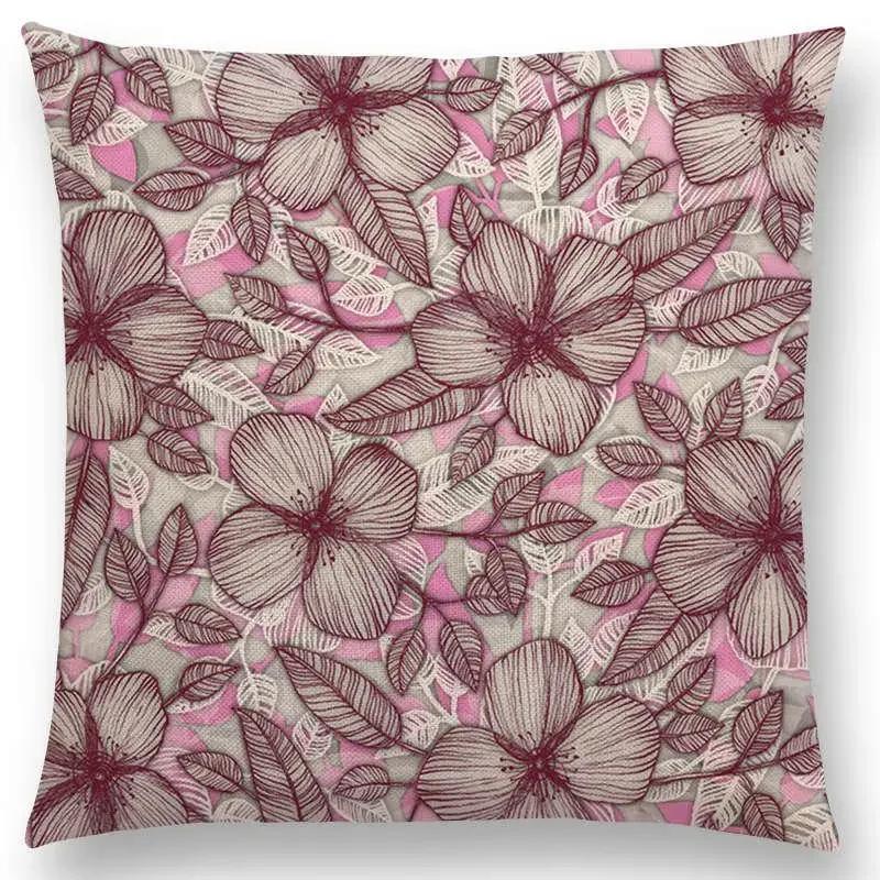 Nordic Throw Pillow Case Spring Leaves Print Cushion Cover Home Decor / Pillow Covers for Sofa Cushion Covers Hogar