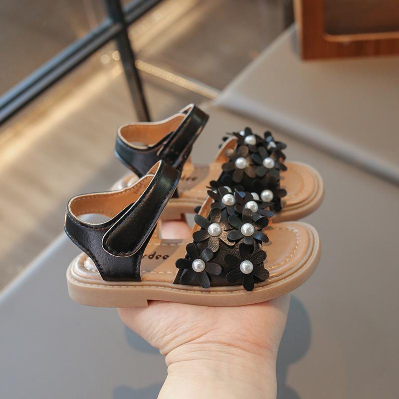 Girls Sandals Flower Sweet Soft Children's Beach Shoes Kids Cute Summer Floral Sandals Princess Fashion