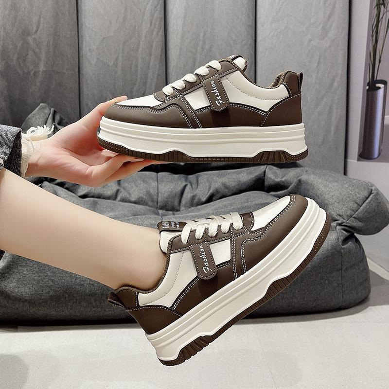 

Черно-белая панда Белые туфли для детей весна и осень Новые толстые подошвы Универсальные модные повседневные туфли для сноуборда Tide 40 коричневый