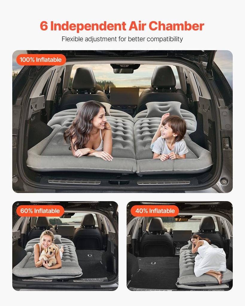 Car Air Mattress Inflatable Car Camping Travel Sleeping Bed SUV MPV Sedan