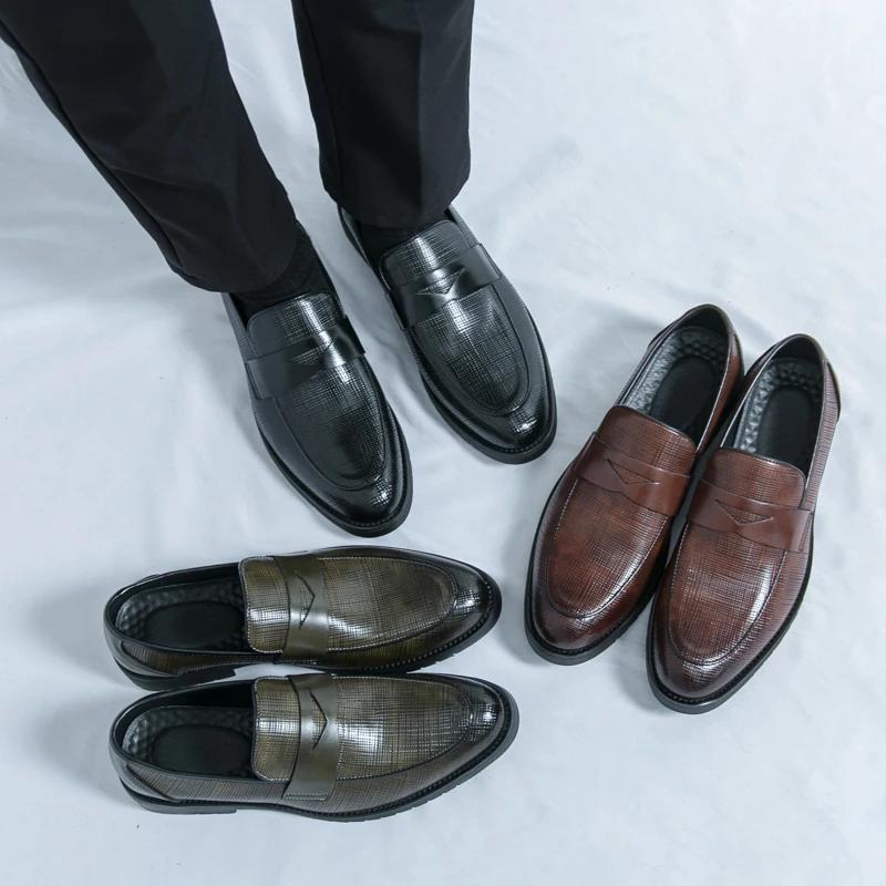 Men Shoes Leather Male Men's Men Oxfords Dress Shoes for Men Luxury Designer Platform Leather Man Shoes