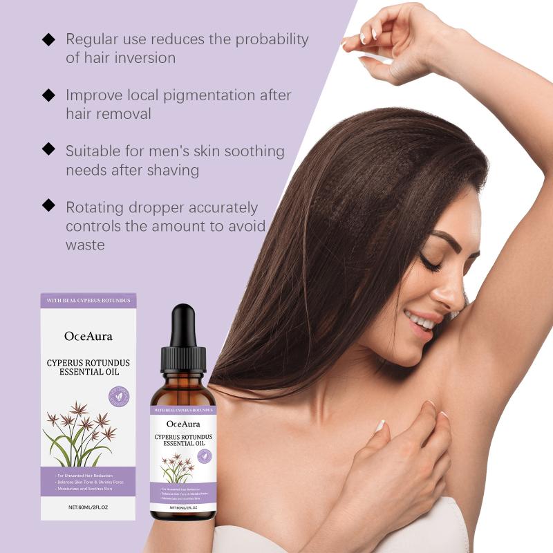 Arm Leg Armpit Hair Growth Inhibitor OceAura Cyperus Rotundus Oil After Shave Slows Regrowth Reduces Melanin For Home Skincare
