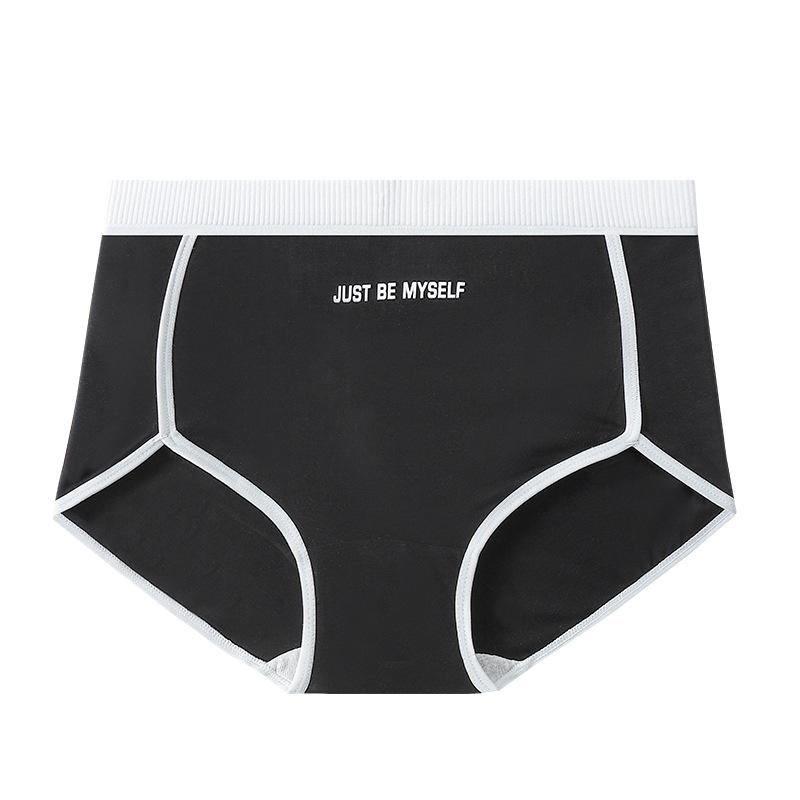 

Женские трусики из хлопка с промежностью Женское спортивное нижнее белье Дышащие защитные брюки Женское нижнее белье Средняя талия Для девочек и студентов Нижнее белье L 50-60kg чёрный