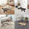 Non Slip Cat Floor Mat Cartoon Cat Shape Bedside Carpet Cozy Decor Decorative Floor Mat  Bathroom