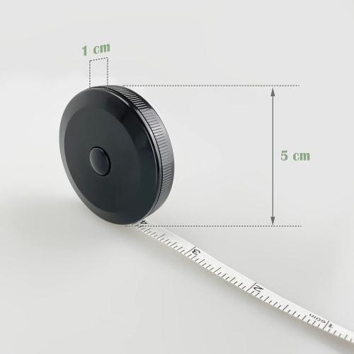 Retractable Tape Measure, Double-Sided Graduations, 150cm/60in, Automatic Rewind with Rewind Button, Measuring Tool, Chest/Cup/Waist Measurement, Thre