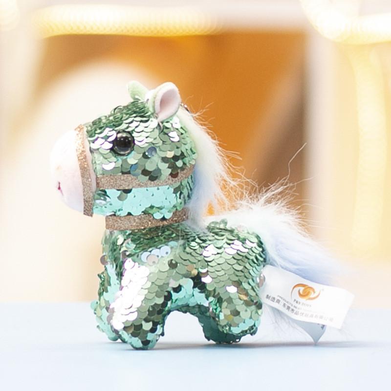 Cuter Animal Pony Pendant With Sequin Design And Pp Cotton Filling For Gift