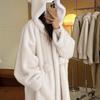 Warm Hooded Thickened Long Plush Fur Coat Women's Winter Faux Fur Coat Long Sleeves Casual Furry Coat