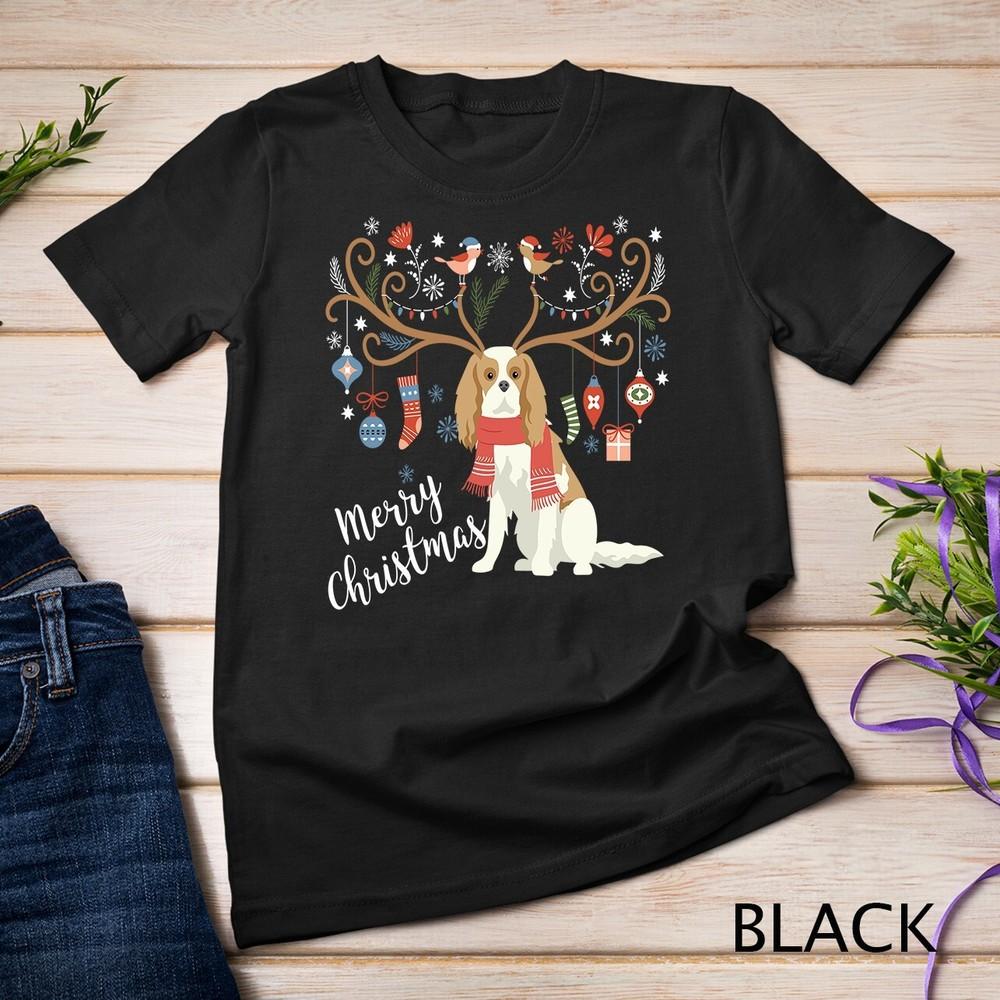 

Cavalier King Charles Spaniel Christmas Reindeer Dog Unisex T-shirt XL