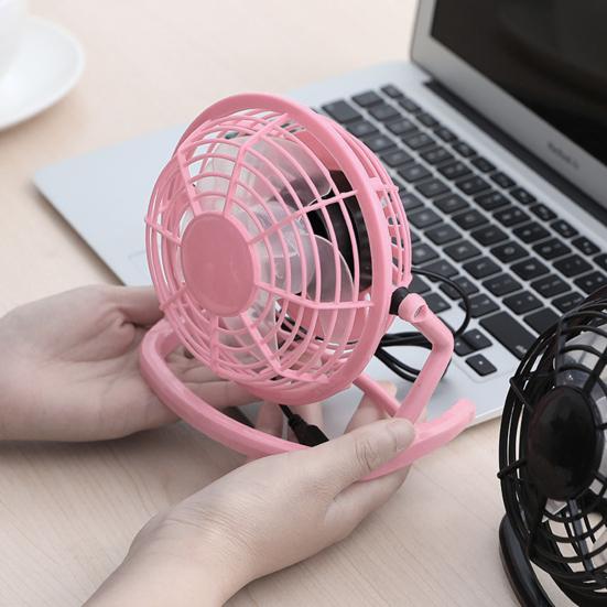 Mini Fan Quiet Stable Base Strong 4 Blades Wind Easy To Carry Cooling
