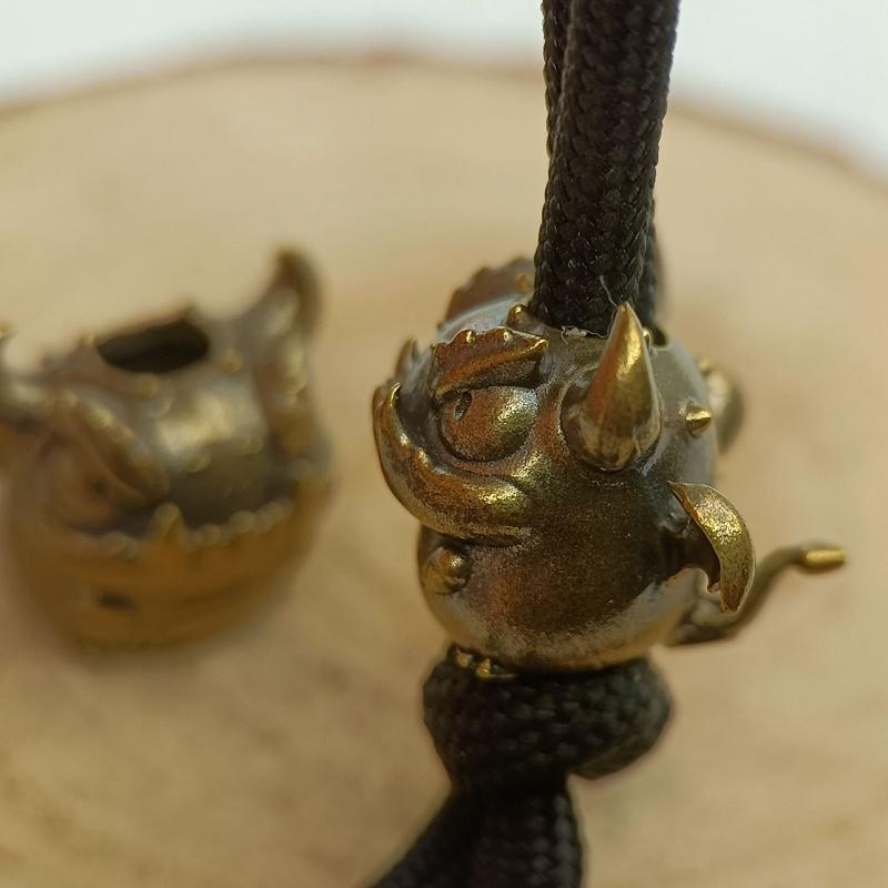 Cute Little Demon Brass Knife Beads EDC Outdoor Paracord Handmade DIY Bracelets Accessories Umbrella Rope Woven Lanyard Pendants