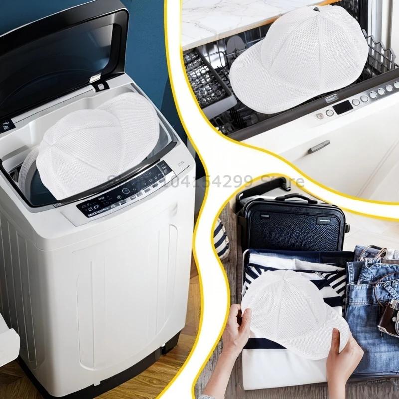 Washing Machine Hat Wash Protector Cap Cleaner Laundry Bag Small Clothes Wash Bag Anti-Deformation Mesh Organizer Zip Bags
