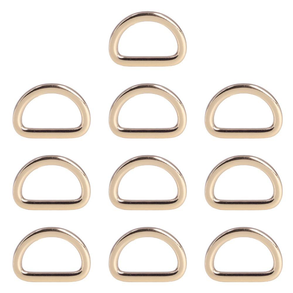 10 Stück Gepäckzubehör Regenbogen D-Ringe Zinklegierung Glänzendes Finish D-Ring Schnallen Langlebige Nicht geschweißte Metallringe Bastelprojekte