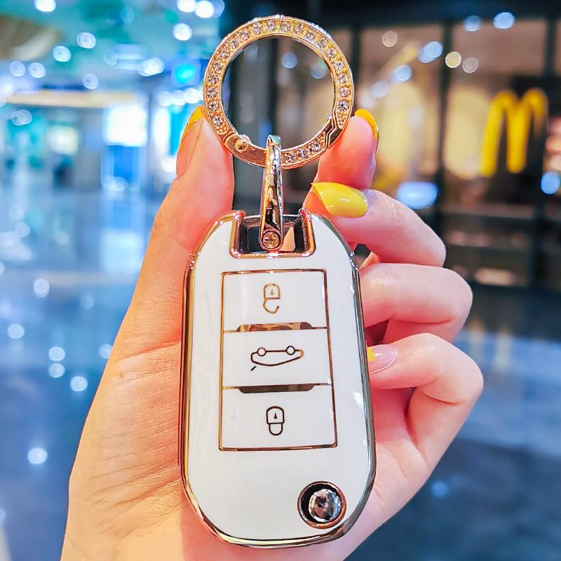 TPU Car Key Case Cover Protect Shell Bag For Peugeot 208 107 206 306 307 308 2008 3008 4008 5008 RCZ Citroen C1 C2 C3 C4 C5 C8