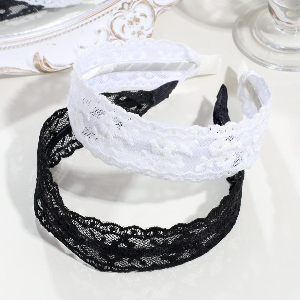 Non-Slip Lace Headband Solid Color Head Hoop Elegant Hairband Hair Accessories