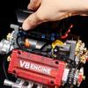 V8 Engine Motorized Simulation Brick Model Electrically Drive Building Blocks Technical Car Parts Creative Toys Gifts Kids Adult