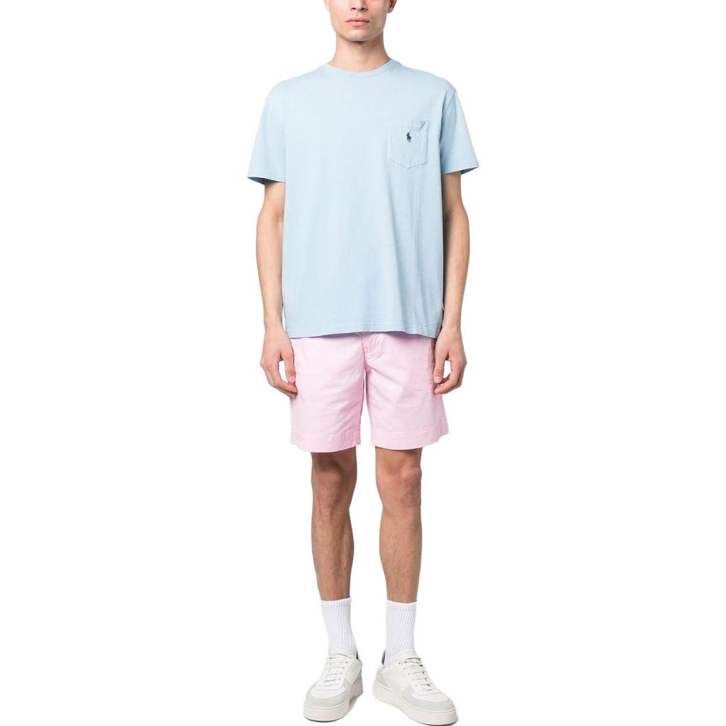 Polo Ralph Lauren Ss23 Solid Color Logo Embroidered Crew Neck Short Sleeve T-Shirt Men T-Shirts Light-Blue 710835756-016