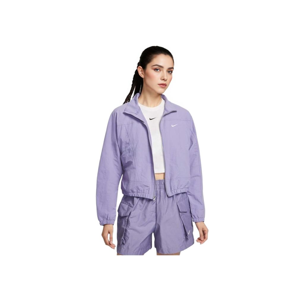Nike Sportswear SS25 Oversized Stand Collar Fashion Casual Versatile Jacket Women Jacket Purple HJ1000527