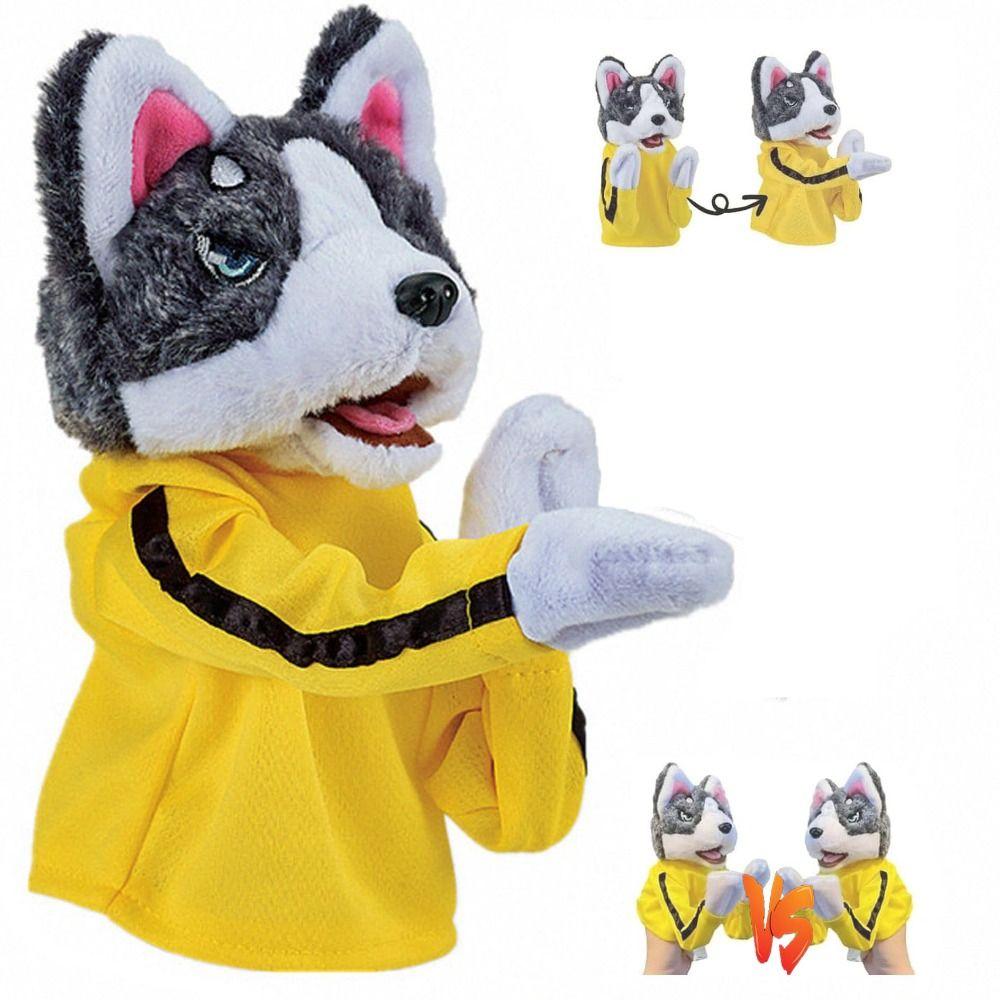 1/2Pcs with Sound Husky Vocal Hand Puppet Plush Interactive Toy Funny Tricky Doll