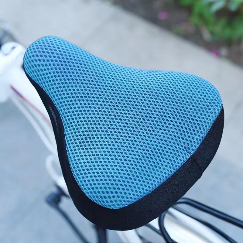 1-6Pcs Bicycle Saddle 3D Soft Bike Seat Cover Cycling Silicone Seat Cushion Cycling Breathable Saddle Comfortable Bicycle Bike