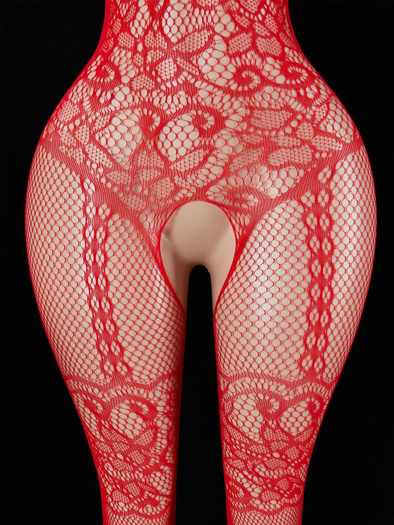 Erotic Open Crotch Sexy Lingerie Hollow Out Fishnet Bodysuit Transparent Sex Dress Women Mesh Tights Hot Porn Exotic Body Socks