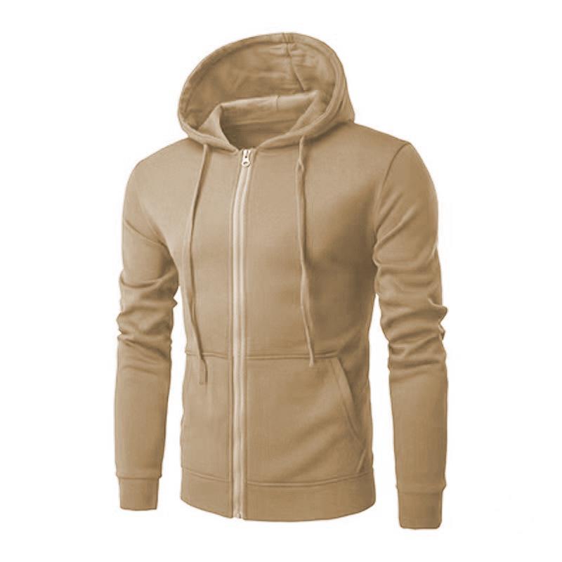 Unisex Solid Color Fleece Hoodie Cardigan - Autumn/Winter Zipper Sweatshirt, 15 Colors Available