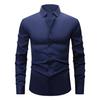 Men's White Four-Way Stretch Wrinkle-Resistant Long Sleeve Shirt - Formal and Casual Plus Size
