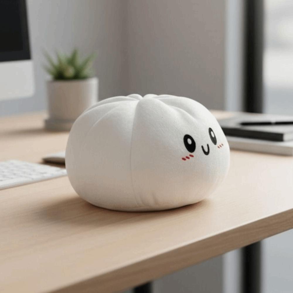 Cartoon Steamed Buns Decorative Pillow Fleece Surface Buns Plush Toys Seat Cushion Bedroom