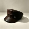 Autumn and Winter New Maillard Flat-top Navy Hat Female Retro British Beret Showing Small Face Versatile Temperament Painter Hat