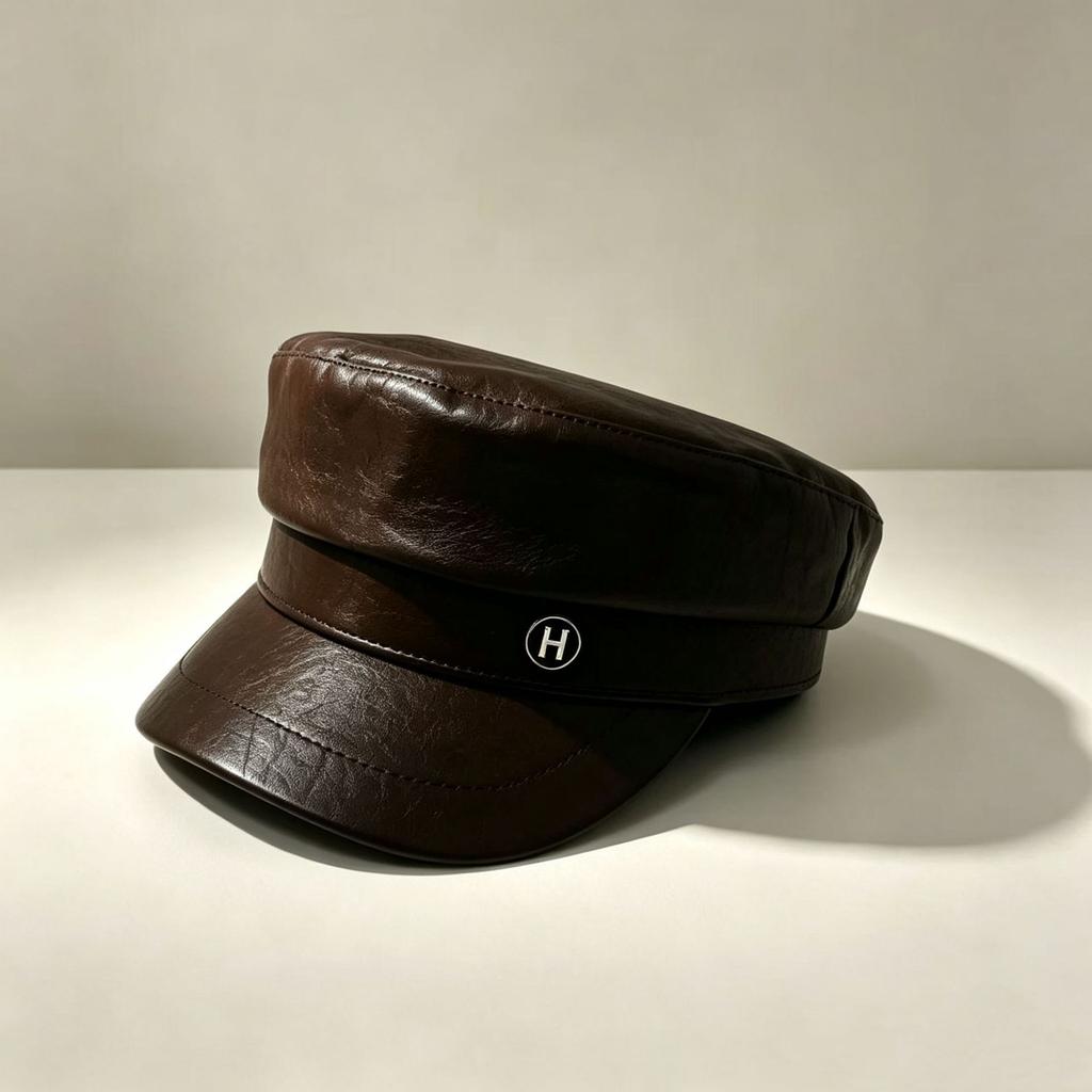 Autumn and Winter New Maillard Flat-top Navy Hat Female Retro British Beret Showing Small Face Versatile Temperament Painter Hat