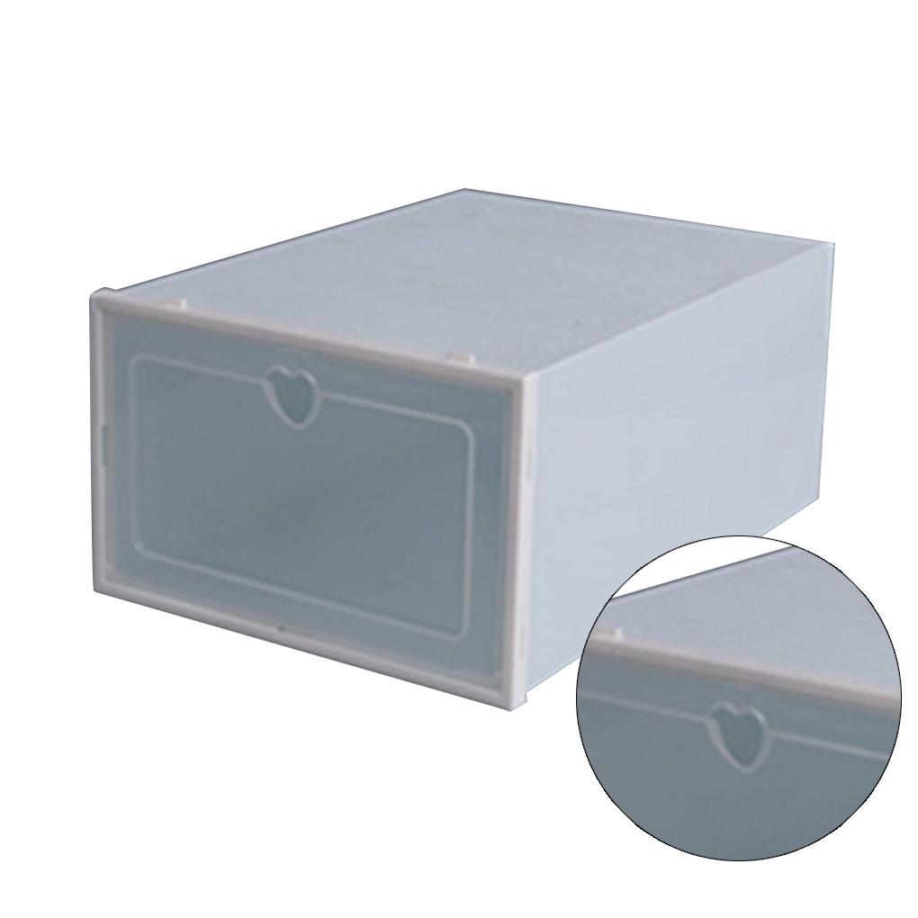 Storage Shoe Box Stackable Clear Closet Shelf Plastic Organizer Shoe Container