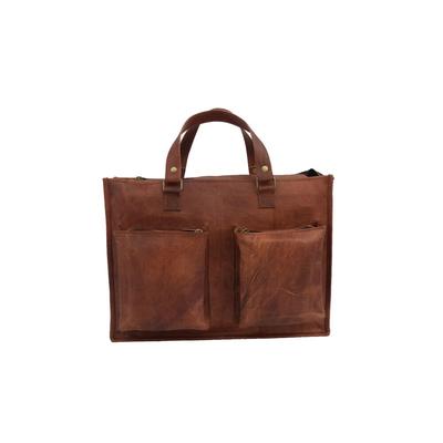 Aktentasche aus Ziegenleder, Messenger Bag, Laptoptasche, Büro-Umhängetasche